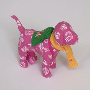 NWOT PINK Victorias Secret fall back to school pink stuffed dog with backpack